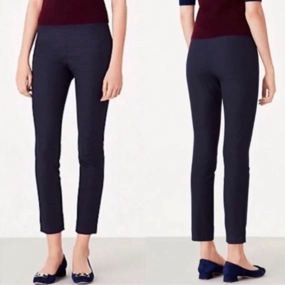 Tory Burch Navy Blue Callie Skinny Ankle Pants Trousers